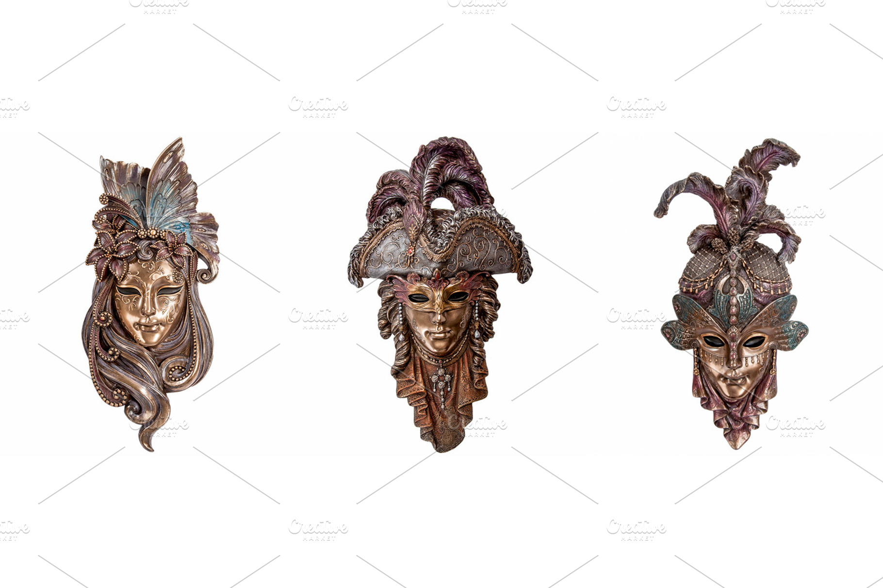 Venetian masks for venice carnival containing closeup, isolated, and italian, an Arts & Entertainment Photo by Sisika