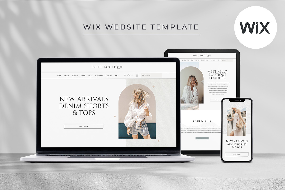 Boho Wix Website Template, a Wix Template by Studio Luxe Creative (Photo 2 of 12)