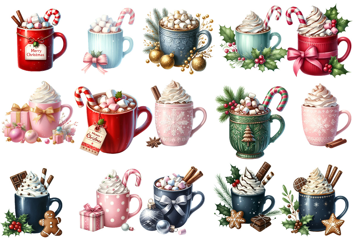 Christmas Drinks Clipart, an Illustration by Designworld (Photo 3 of 5)
