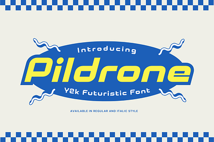 Pildrone - Y2k Futuristic Font, a Sans Serif Font by Sronstudio