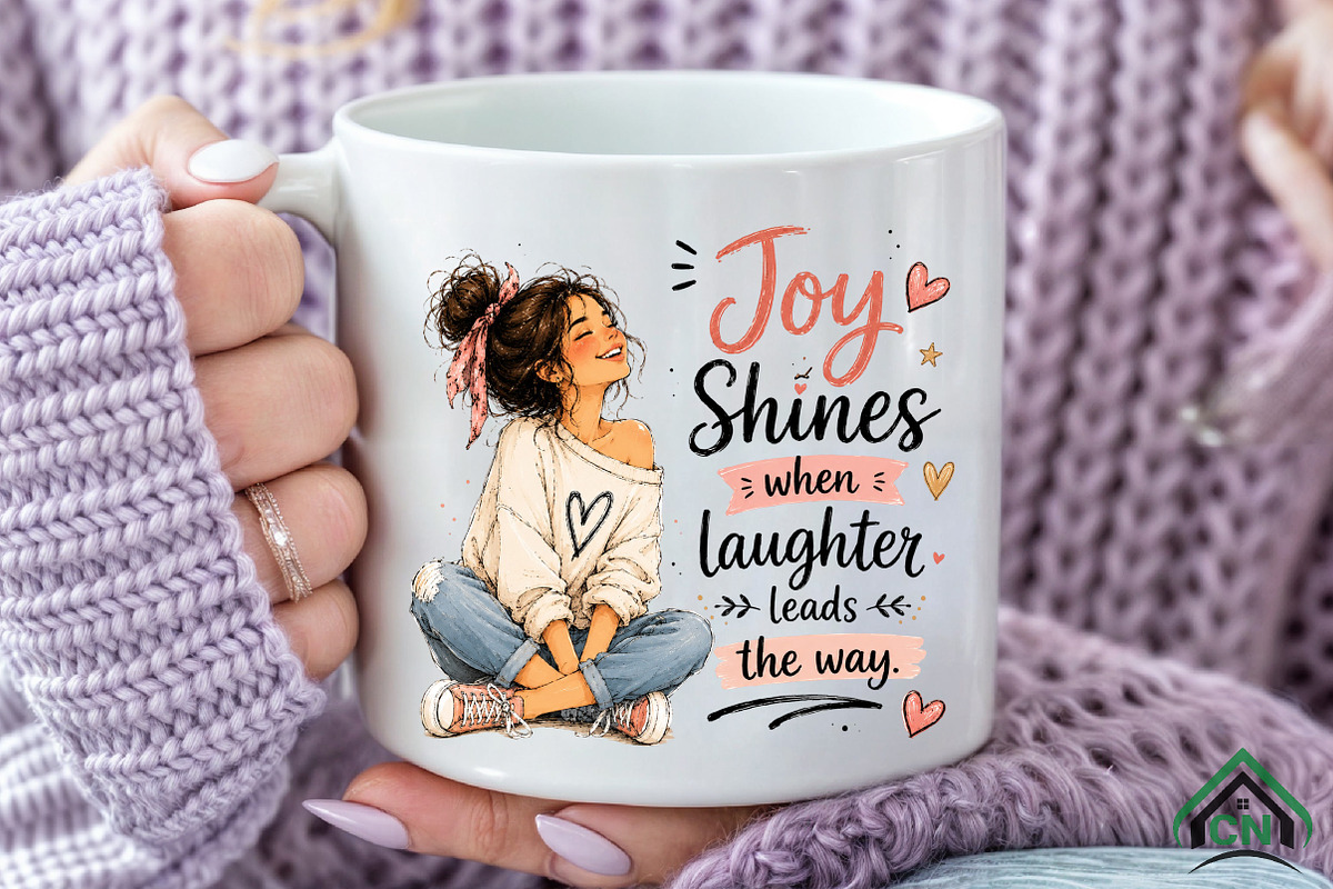 Joy Shines when Laughter Cute Girl, a Seasonal Illustration by Craft Nest (Photo 6 of 6)