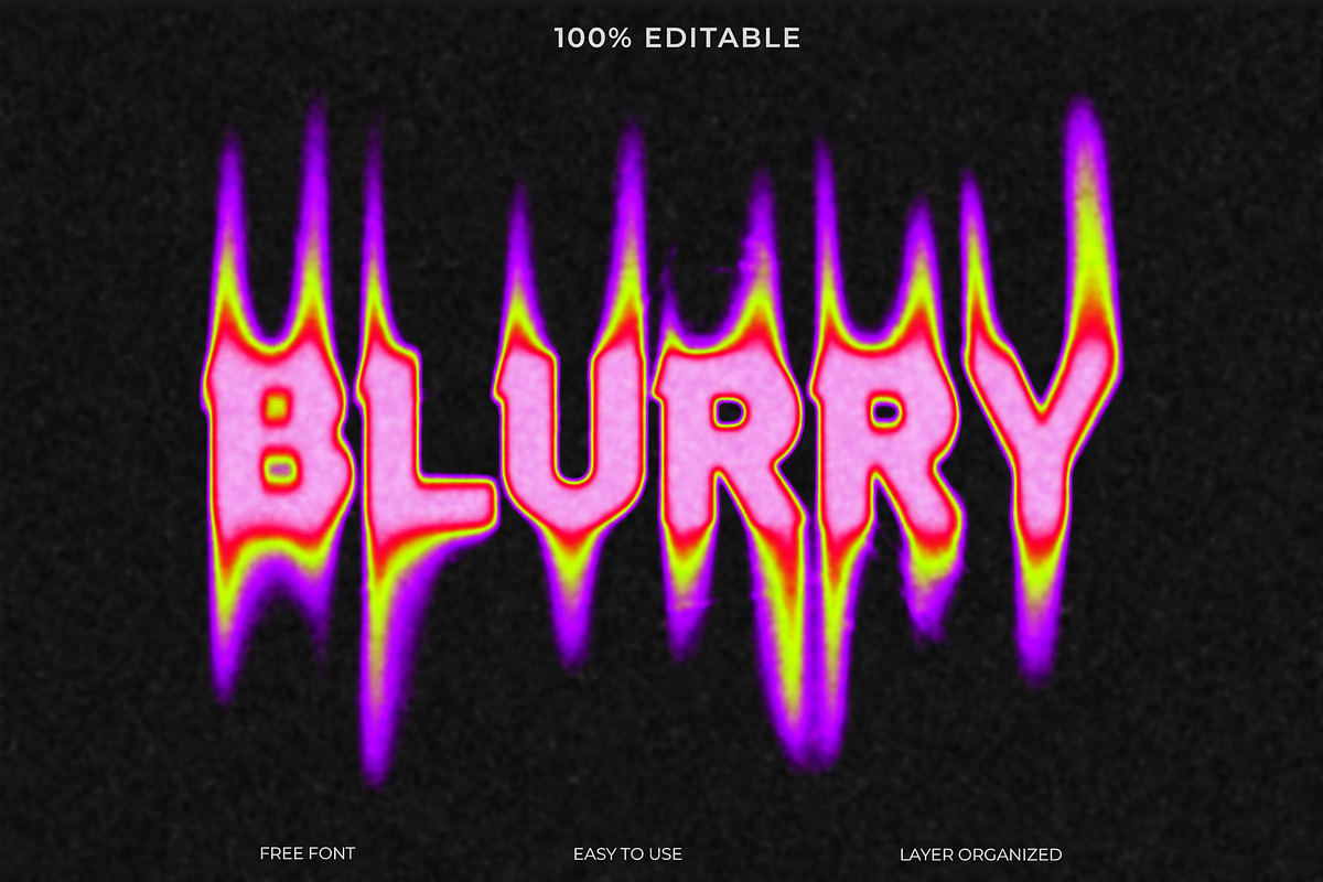 Blurry Text Effect Style PSD, a Brushes & More by Imamul001