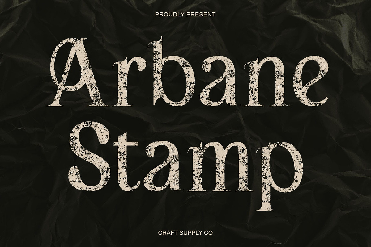 Arbane Stamp, a Serif Font by Craft Supply Co. (Photo 1 of 8)
