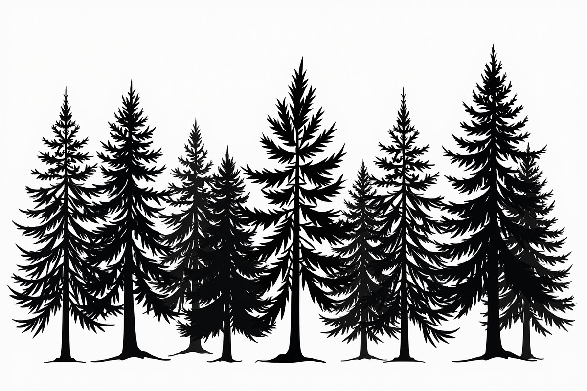 Majestic pine trees silhouette, an Illustration by Amazin_art (Photo 10 of 11)