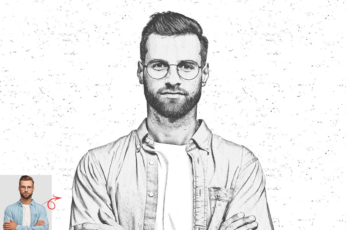 Poster Engraving Photoshop Action, an Action Add-On by MRI STUDIO (Photo 7 of 16)