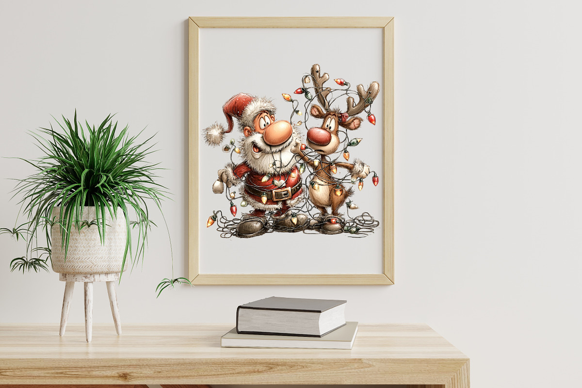 Quirky Santa and Reindeer PNG, an Illustration by Libby Wishes (Photo 5 of 7)