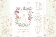 Floral Wedding Crest Png watercolor, a Decorative Illustration by WonderWonder (Thumbnail 6 of 6)