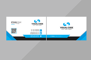 Blue Elegant Corporate Card, a Business Card Template by Graphix Studio