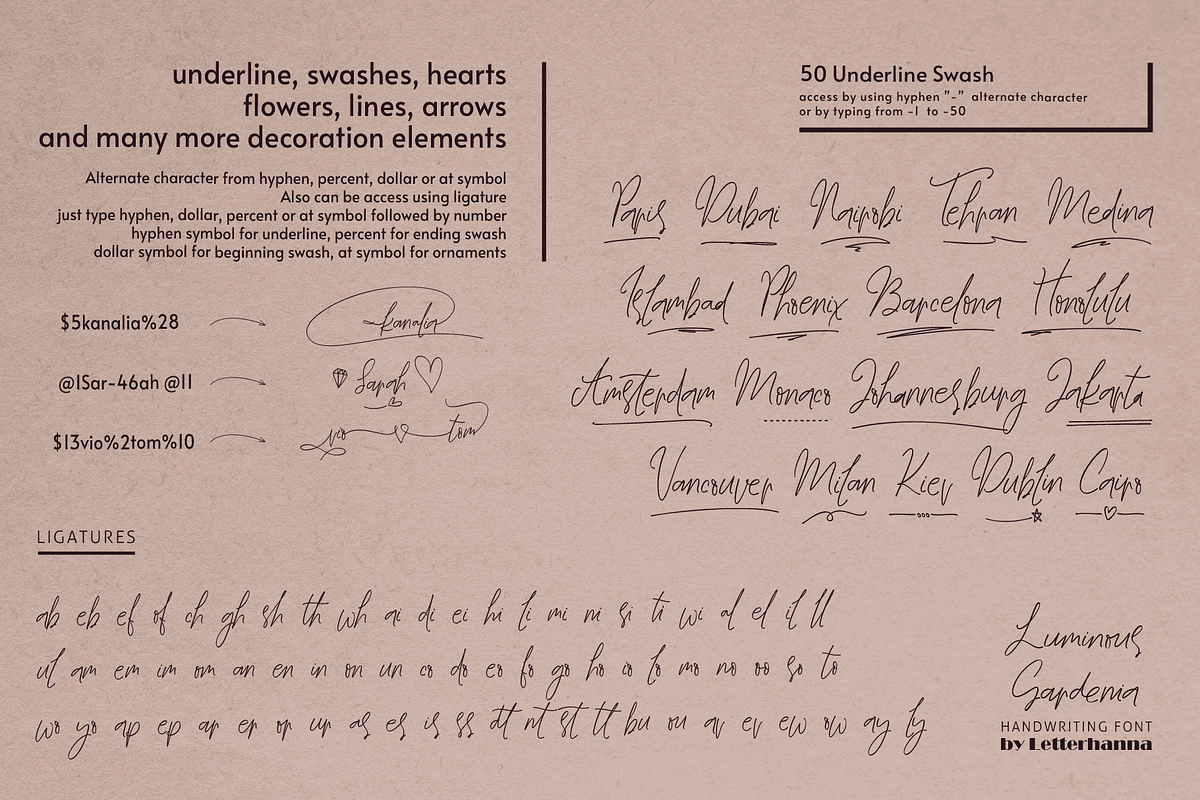 Luminous Gardenia Handwriting Font, a Handwritten Font by Letterhanna Studio (Photo 9 of 10)