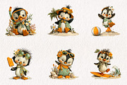 Whimsical Summer Penguin Clipart PNG, an Illustration by CreationArt (Thumbnail 5 of 7)