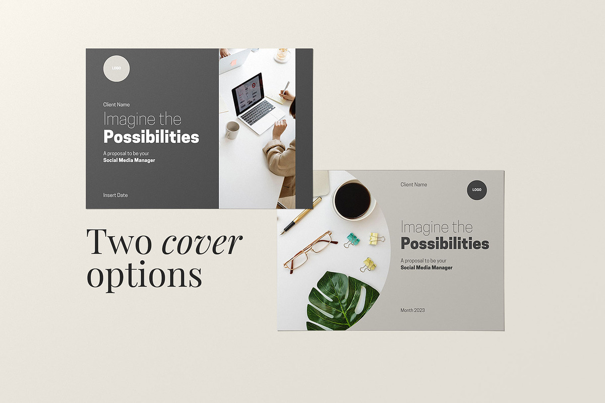 Beige Social Media Proposal Template, a Presentation Template by InkBlue Templates (Photo 5 of 7)