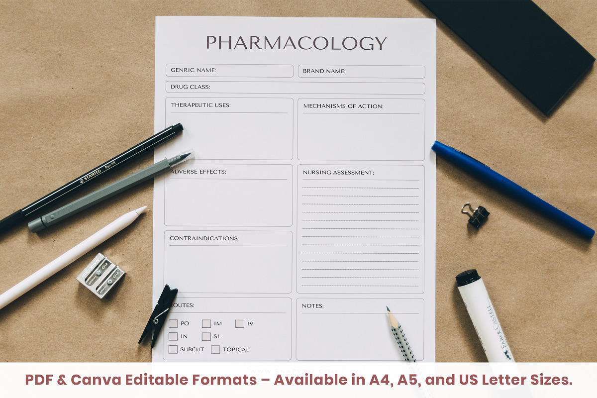 Canva Pharmacology Nursing PDF, a Stationery Template by Snapybiz (Photo 8 of 11)