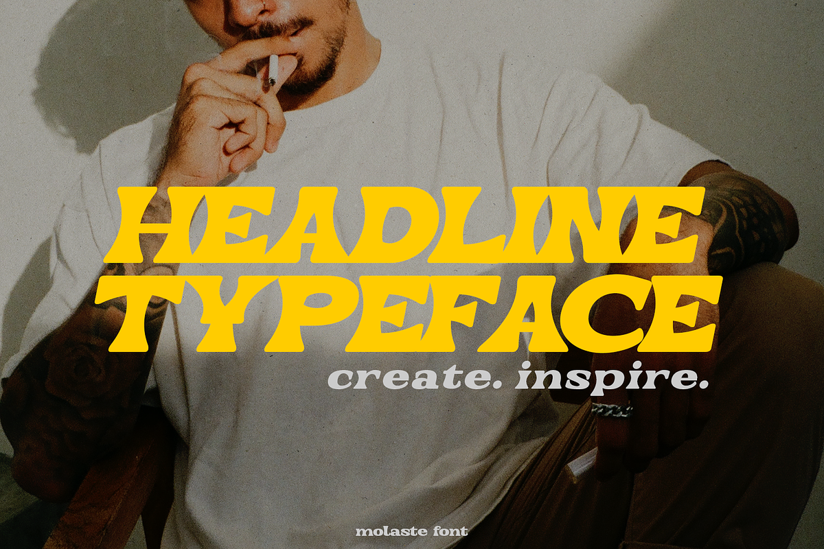 Molaste Retro Font, a Font by madeDeduk (Photo 2 of 10)