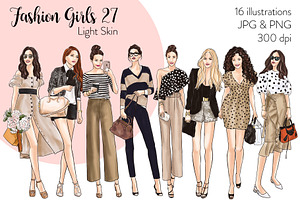 Fashion Girls 27- Light Skin Clipart