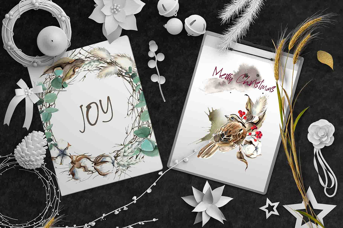 Birds and  Cotton Watercolor Set, an Illustration by WBS Design (Photo 9 of 9)