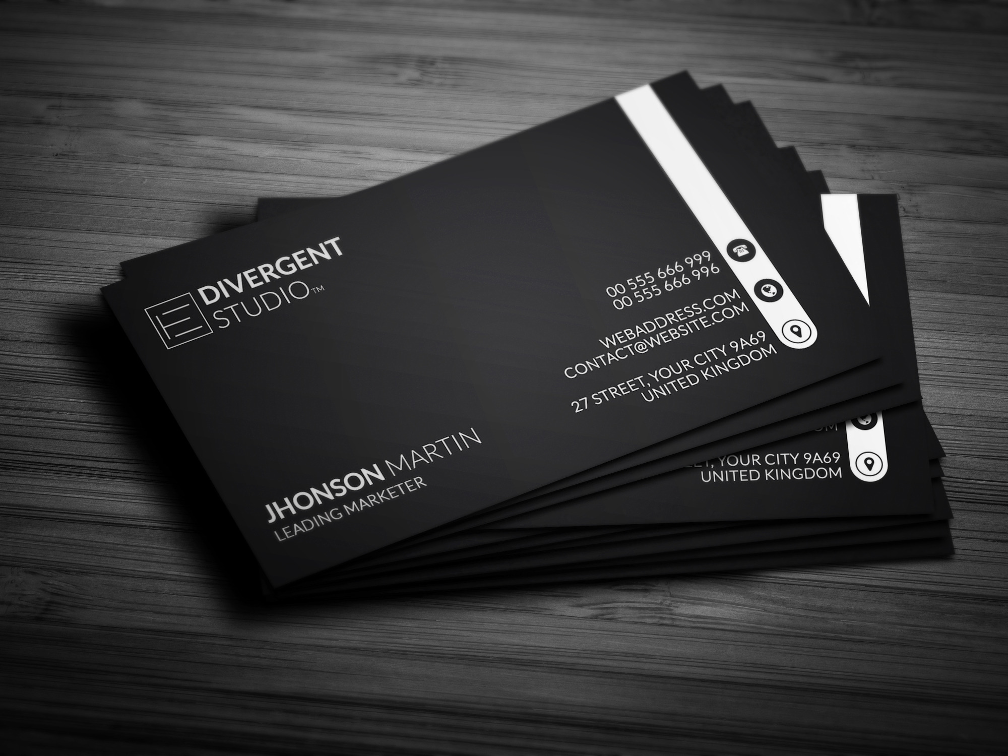 Sleek & Clean Business Card, a Business Card Template by Divergent Studio