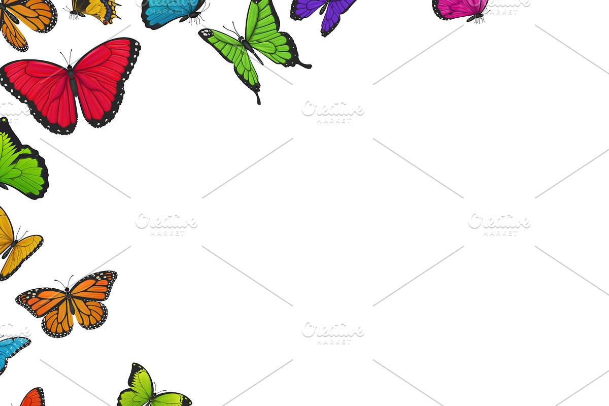 Colourful butterflies flying, an Animal Illustration by Yayasya (Photo 3 of 3)