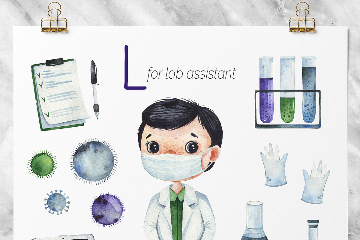 Cute Alphabet Professions. Part 1, an Object Graphic by Kate_Rina (Photo 18 of 21)