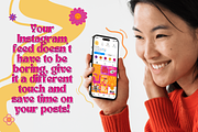 Groovy Summer Instagram Templates, a Social Media Template by Estefidigital (Thumbnail 5 of 6)