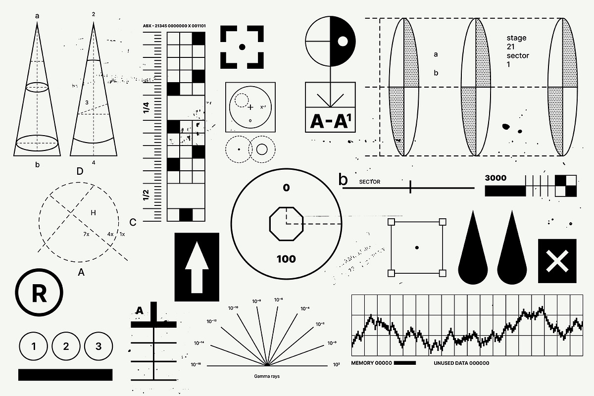 TECHNICAL GRAPHICS 250+ Assets Pack, an Object Graphic by MITYA KOROLKOV (Photo 3 of 11)