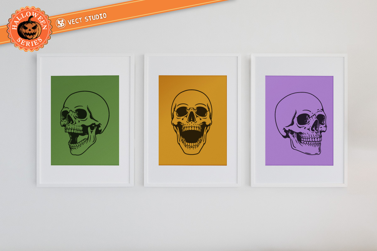 22 Halloween Skull Stamp Brushes, a Brush Add-On by vectstudio (Photo 5 of 10)