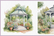 Garden Gazebo PNG Clipart Bundle, a Decorative Illustration by Digital Dreamscaping (Thumbnail 8 of 10)