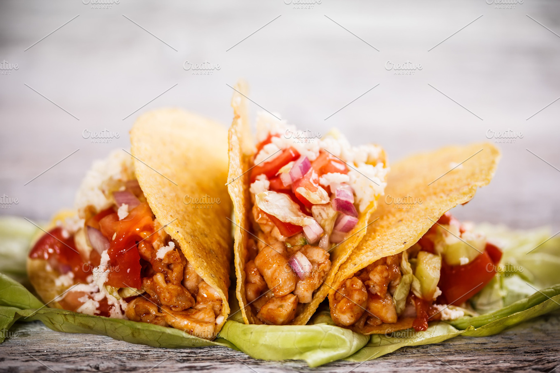 Tacos Containing Cheese Chicken And Dinner
