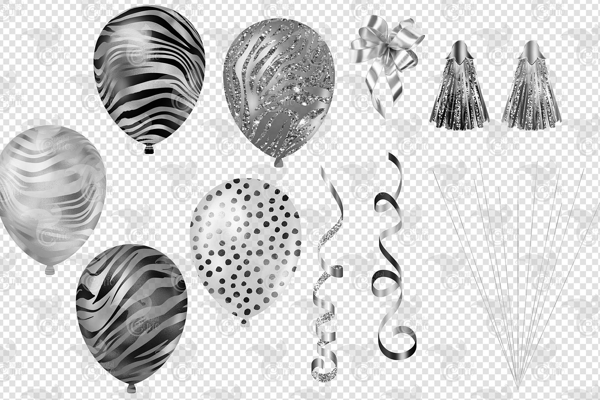 Black and Silver Safari Balloons, an Object Graphic by Digital Curio (Photo 3 of 5)
