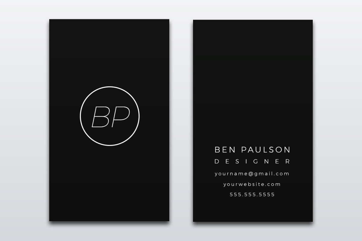 Modern Black Business Card 022, a Business Card Template by Nonaglyph Design (Photo 2 of 3)