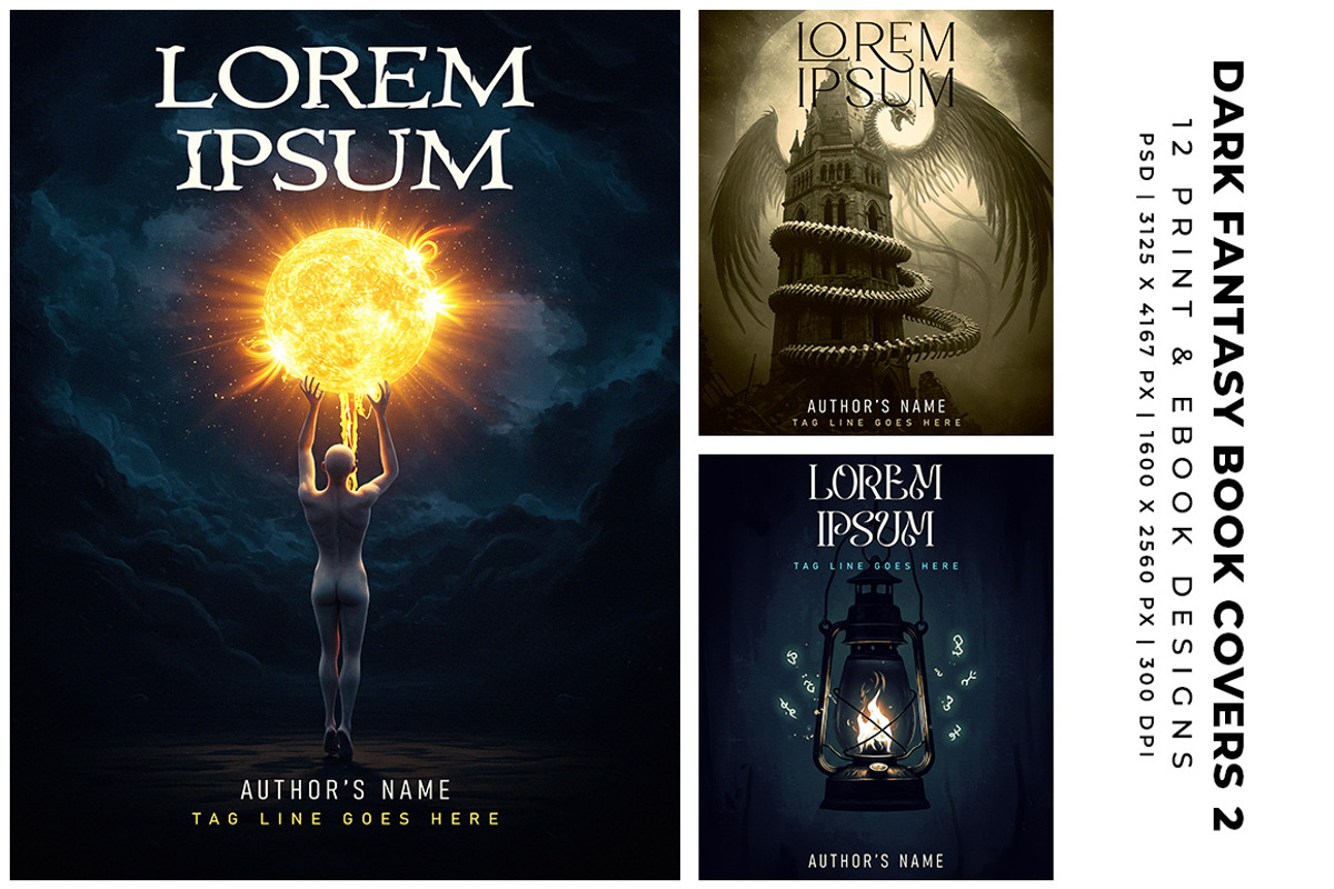 Dark Fantasy Book Covers 02, a Print Template by Digital Art Creations (Photo 4 of 5)