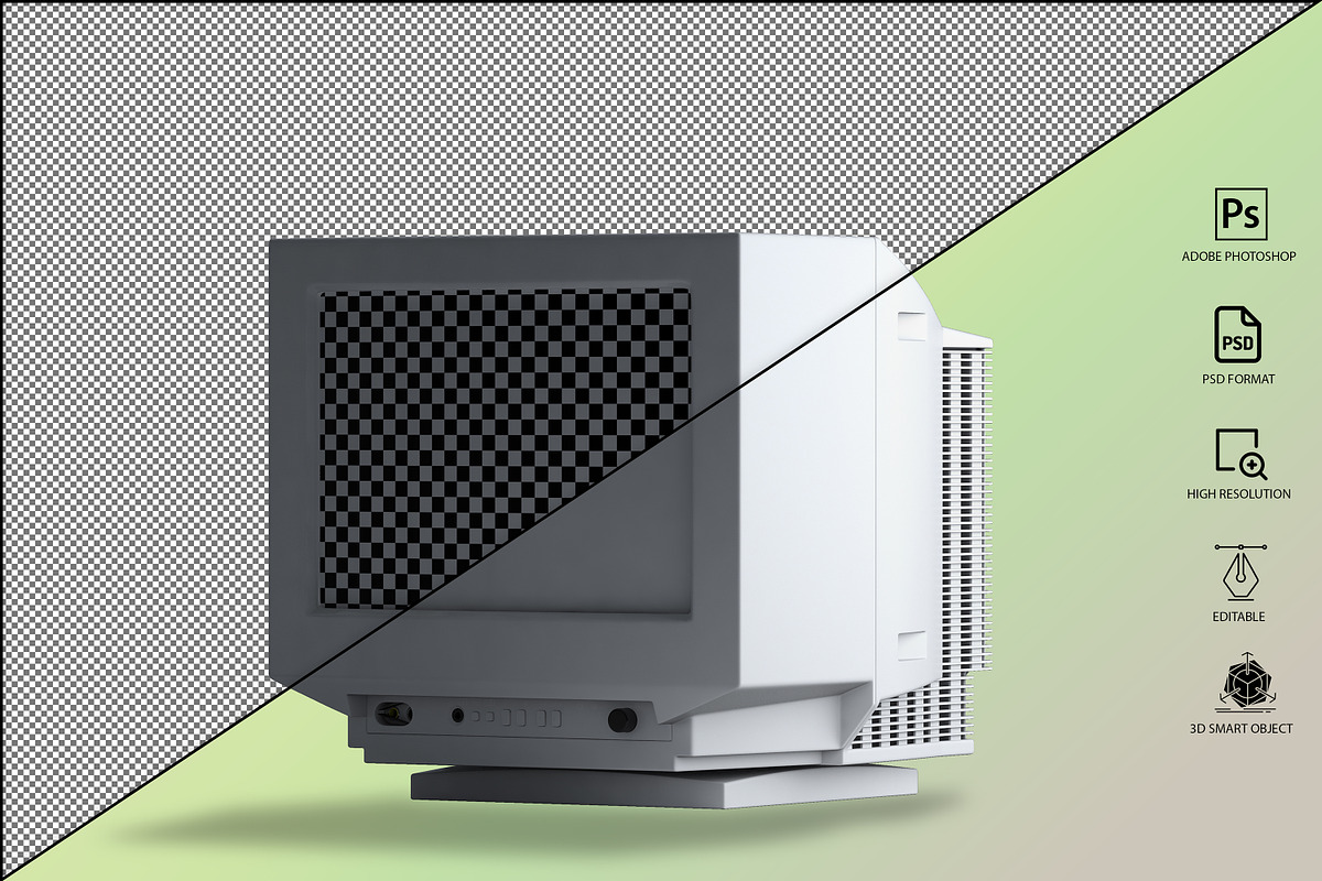Generic CRT Monitor Mockup, a Mockup by GraphicVil (Photo 11 of 23)