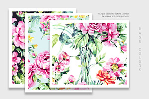 Florette, Summer Watercolor Florals.