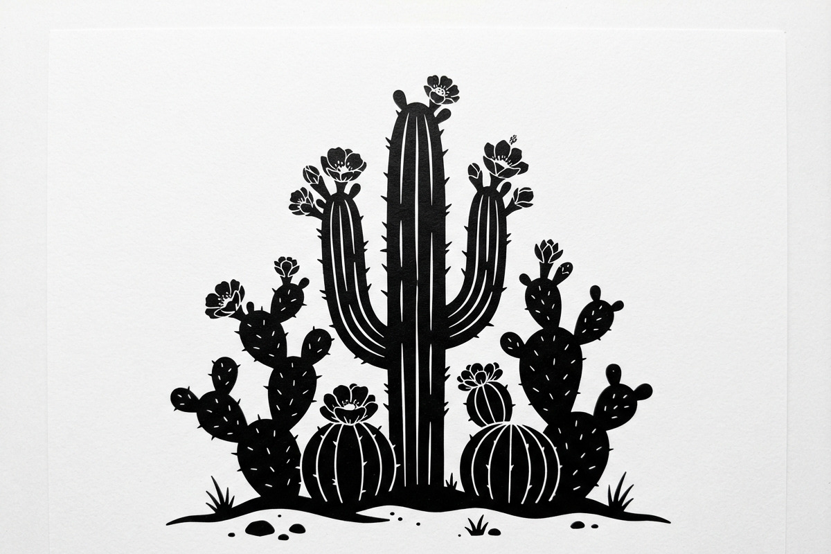 60 Desert Cactus Floral Silhouette, a Seasonal Illustration by Amazin_art (Photo 11 of 34)