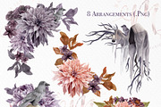 Watercolor Flower, Halloween Clipart, an Illustration by May • SHO (Thumbnail 7 of 17)