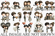 Valentine Cute Couple Clipart Bundle, an Illustration by Canvas Craft (Thumbnail 3 of 6)