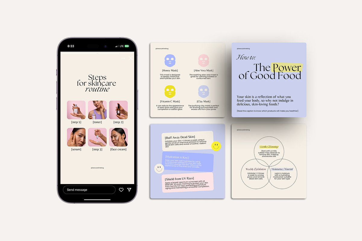 Beauty Instagram Templates – Canva, a Social Media Template by Karisma Studio (Photo 2 of 6)