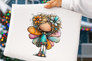 Whimsical spring fairy clipart, an Illustration by SinaCreation (Thumbnail 8 of 11)