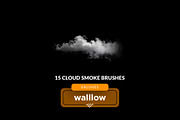 15 Cloud smoke photoshop brushes, a Brush Add-On by Walllow Creatives (Thumbnail 1 of 3)