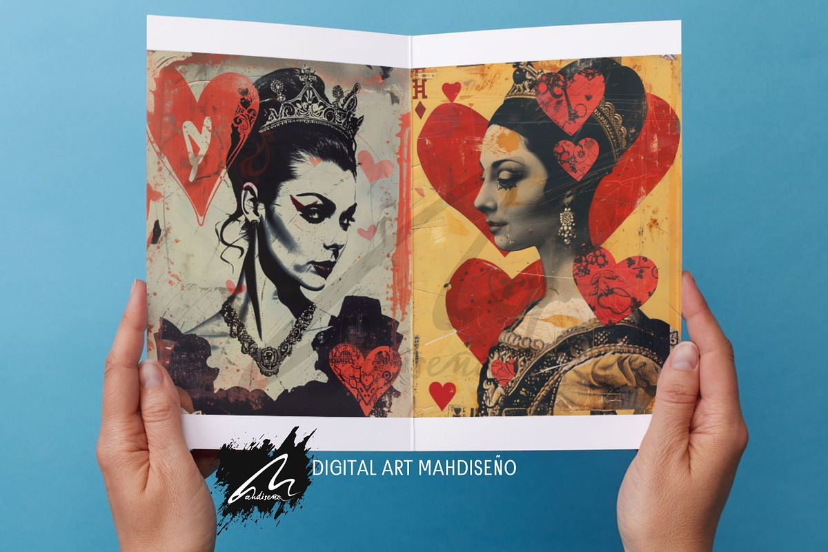 Whimsical Queen Playing Card Pages, a Person Illustration by Digital Art Mahdiseño (Photo 9 of 10)