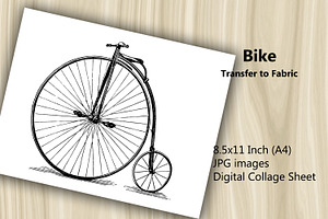 Transfer to Fabric - Bike, a Print Template by Kseniya-Omega