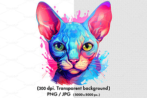 Sphynx Cat For Sublimation Printing.