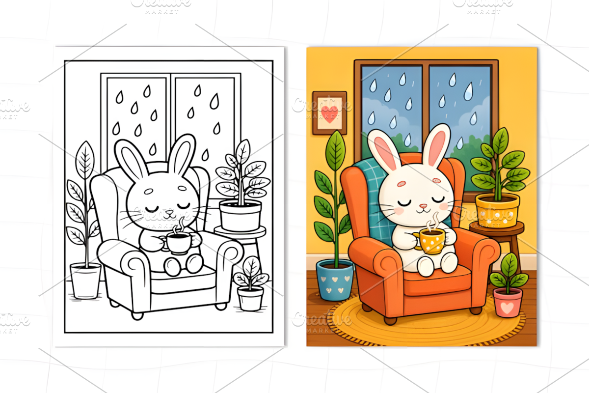 Warm & Happy Spaces Coloring Book, a Decorative Illustration by Design Station (Photo 5 of 7)