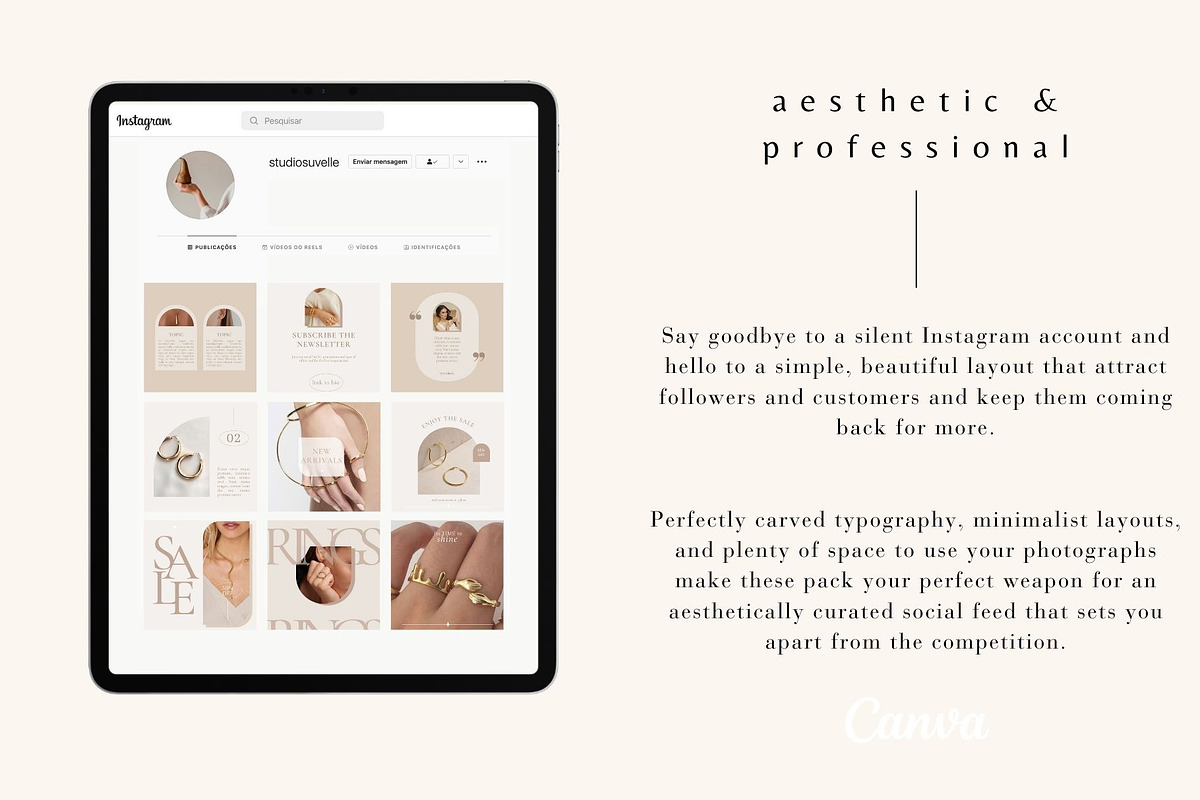 Jewellery Instagram Templates Canva, a Social Media Template by Studio Suvelle (Photo 7 of 7)