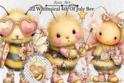 Whimsical 4th Of July Bee Clipart, a Seasonal Illustration by Rose Art (Thumbnail 1 of 6)