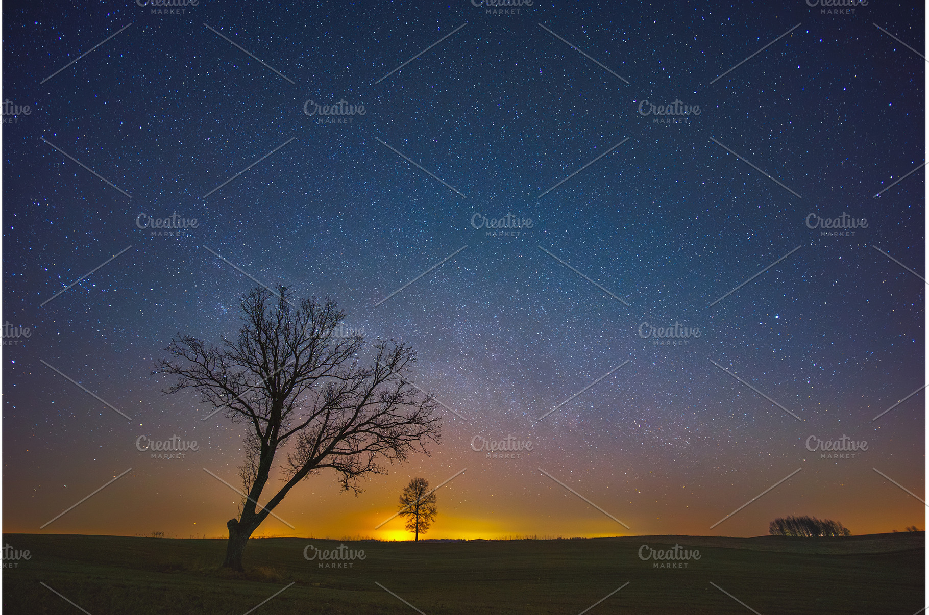 Night landscape panorama with Milky, a Nature Photo by Lukas Jonaitis SHOP