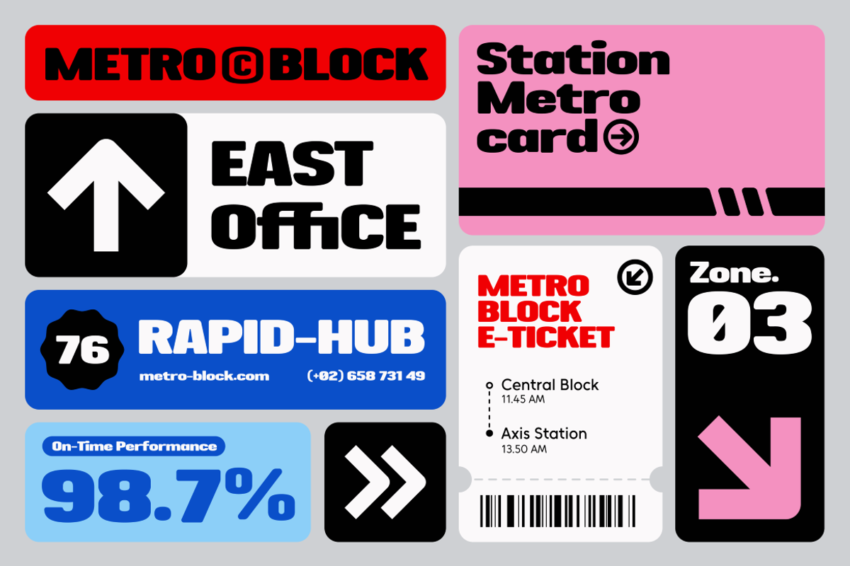 Metro Block - Sans Serif Display Fon, a Sans Serif Font by Studio Moara (Photo 3 of 7)