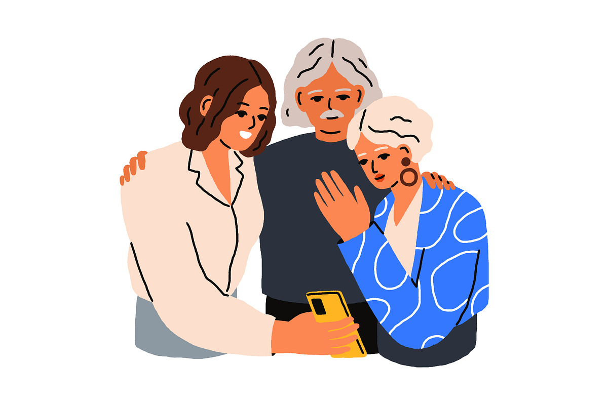 Children care about senior parents, a Person Illustration by Good Studio (Photo 5 of 8)