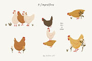 Cute Chickens & Florals Nursery Art, an Animal Illustration by Jenteva Art (Thumbnail 3 of 16)