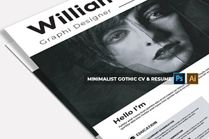 Minimalist Gothic CV & Resume