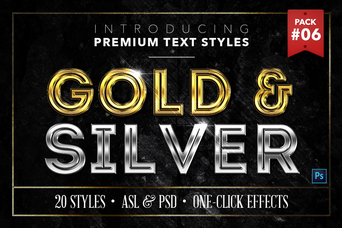 BUNDLE: Gold & Silver Text Styles preview 7